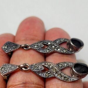Sterling Silver Vintage Marcasite Earrings